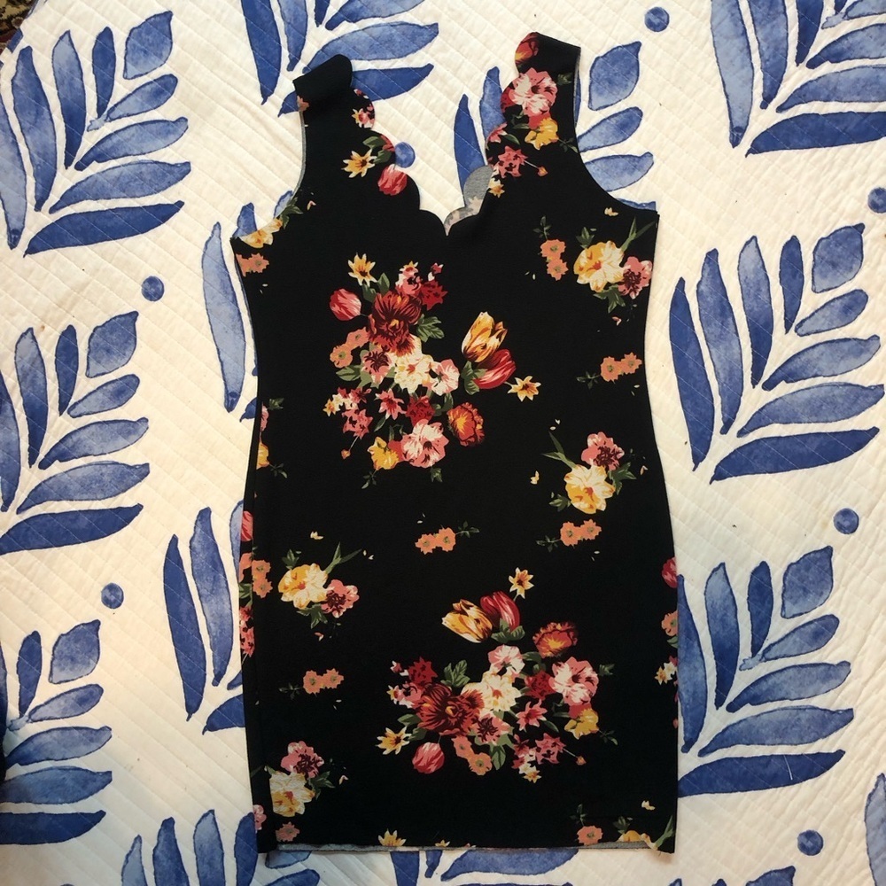 Floral Black Dress Shein 12